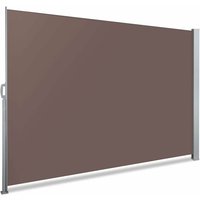 VOUNOT 1.4 x 3 m Side Awning Retractable, Privacy Screen for Patio, Garden, Balcony, Terrace, Brown