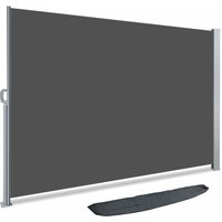 VOUNOT 1.8 x 3 m Side Awning Retractable, Privacy Screen for Patio, Garden, Balcony, Terrace, Grey