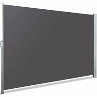 VOUNOT 1.6 x 3 m Side Awning Retractable, Privacy Screen for Patio, Garden, Balcony, Terrace, Black