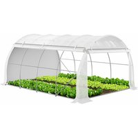 VOUNOT Polytunnel Greenhouse Gardening Walk In Grow House with Roll-up Side Walls, 4x3x2m 12m², White