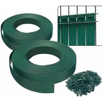 VOUNOT PVC Privacy Strips Garden Privacy Fence Screen 150m x 4.7cm with 300 Clips, Green