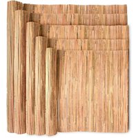 2m x 4m Natural Bamboo Slat Garden Fence Covering Outdoor Privacy Bamboo Garden Screening Roll, Privacy and Protective Screening Roll for Outdoor Wind