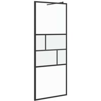 Walk-in Shower Wall Black 80 x 195 x 0.5 cm Glass and Aluminium vidaXL