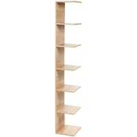 Beliani - Wall Bookshelf Hanging Particle Board 6 Tier Light Wood Eston