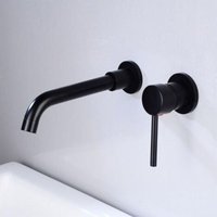 Wall-mounted bathroom faucet, brass wall-mounted basin faucet, single-handle sink faucet, basin faucets, 360-degree swivel spout