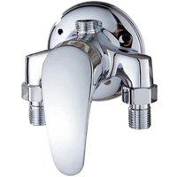 Wall-mounted brass single lever shower mixer for bathroom with cold and hot water, chrome