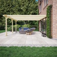 Rutland County Garden Furniture Ltd - Wall Mounted Double Premium Pergola 3 Posts - Wood - L420 x W720 x H270 cm - Light Green