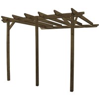 Rutland County Garden Furniture Ltd - Wall Mounted Garden Pergola 3 Posts - Wood - L180 x W420 x H270 cm - Light Green