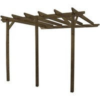 Rutland County Garden Furniture Ltd - Wall Mounted Garden Pergola 3 Posts - Wood - L360 x W660 x H270 cm - Rustic Brown