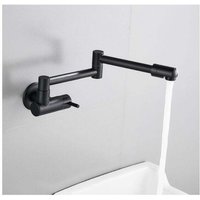 Odipie - Wall-mounted kitchen faucet, folding telescopic, black wall-mounted faucet, brass wall-mounted faucet, wall-mounted mixer tap, Single cold