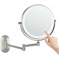 Wall-mounted makeup mirror, with 3 color modes, battery model, 3 times magnification LED mirror, upgrade 0.5 hours automatically turn off LED