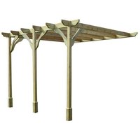 Rutland County Garden Furniture Ltd - Wall Mounted Premium Pergola 3 Posts - Wood - L300 x W720 x H270 cm - Light Green