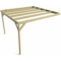Arbor Garden Solutions - Wall-mounted wooden box pergola, complete diy kit, 1.8m x 4.2m (Natural finish)