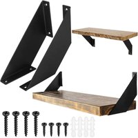 Wall Shelf Bracket, Heavy Duty Metal Shelf Bracket, Wrought Iron Bracket for DIY Shelves 15cm 2 Pcs-TREETALK