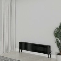 Warmehaus - Traditional Radiator 300x1460mm Black 4 Column Heater