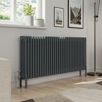 Warmehaus - Traditional 4 Column Anthracite Radiator Cast Iron Style Radiators 600x1460mm
