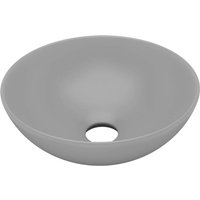 Bathroom Sink Ceramic Light Grey Round Vidaxl