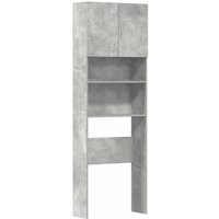 Washing Machine Cabinet Concrete Grey 64x24x190 cm Engineered Wood Vidaxl