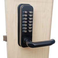 Tinor - Waterproof Door Lock with Digital Push Button, Keyless, Zinc Alloy - Black