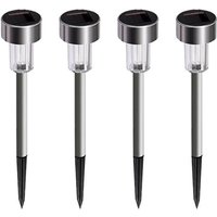 Waterproof Solar Garden Lights, Stainless Steel LED Landscape Pathway Light Solar Powered yellow