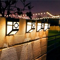 Waterproof Wireless Solar Powered led Outdoor Lighting Sensor Wall Sconce for Garden, Patio, Porch, Halloween (Set of 4/Warm White)