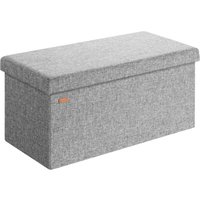 Casaria Foldable Ottoman Chest Bench with Padded Lid 100/131 Litres Capacity l - Grey
