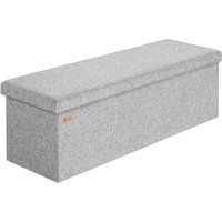 Casaria Foldable Ottoman Chest Bench with Padded Lid 100/131 Litres Capacity xl - Grau (de)