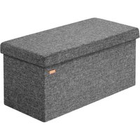 Casaria Foldable Ottoman Chest Bench with Padded Lid 100/131 Litres Capacity l - Dunkelgrau (de)
