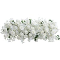 White Artificial Roses Row for Wedding Arch Table Centerpieces