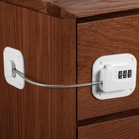 White Baby Safety Locks, Combination Locks, Child Safety Latches, Adhesive Security Locks for Fridge Drawers, Cabinets, Doors