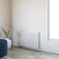 Acezanble - 600x1003mm Single White Horizontal Oval Column Central Heating Designer Radiator