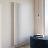Acezanble - 1800x472mm Single White Vertical Oval Column Central Heating Designer Radiator