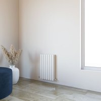 Acezanble - 600x413mm Double White Horizontal Oval Column Central Heating Designer Radiator