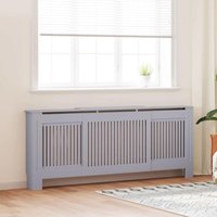 Radiator Cover 2 pcs Grey 205x20.5x81.5cm Engineered Wood vidaXL