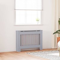 Radiator Cover 2 pcs Grey 112x19x81.5cm Engineered Wood vidaXL