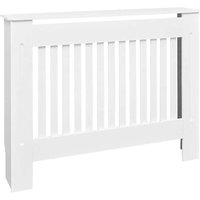 White mdf Radiator Cover Heating Cabinet 112 cm Vidaxl