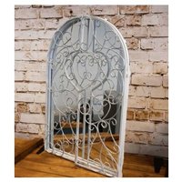 White Metal Vintage Arched Shutter Mirror White Metal Vintage Arched Shutter Mirror