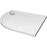 White Quadrant Stone Slip Resistant Shower Tray with Corner Waste Position (Left) - 1000 x 800mm - Balterley