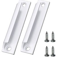 White Sliding Door Handle, Aluminum Furniture Handle, Window Handle with Screws, 2 Pack, YMYNY