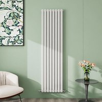 Aica Sanitaire - aica 1800x472mm White Vertical Designer Radiator Double Oval Column Heating uk