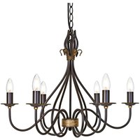 Elstead Windermere - 6 Light Chandelier Rust, Gold Finish, E14