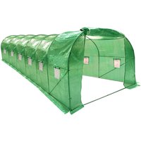 6m x 3m Polytunnel Greenhouse Roll Up Windows Wolf Poly Tunnel