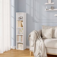 WOLTU bookcases Book Shelf Cube Storage Units Wood Storage Shelves for Bedroom White 132 cm