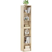 Woltu - Bookcase 6 Tiers Bookshelf Cube Storage Wooden Display Shelving Unit Oak