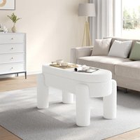 WOLTU Upholstered Teddy Fabric Storage Bench, White