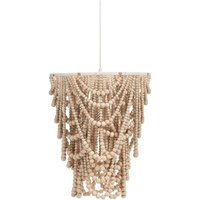 Beliani - Wooden Beads Chandelier Pendant Boho Style Light Brown Turabo