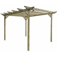 Arbor Garden Solutions - Dinasty Wooden Garden Pergola Kit, 1.8m x 2.4m , (4 uprights) Rustic Brown
