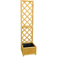 Wooden Garden Planter with Trellis