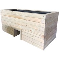 Wooden Hedgehog Hide Garden Planter Trough - Norfolk Plant Pot Box - L240 x W40 x H60 cm - Fully Assembled