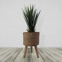 Woven Effect Composite Planter with Stand